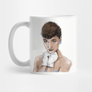 beautiful woman hepburn Mug